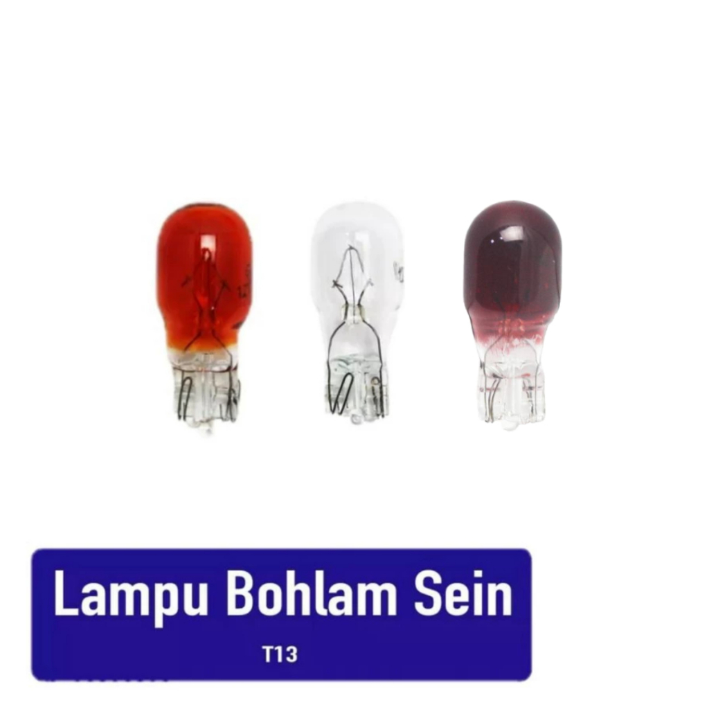 4 PCS BOHLAM / BOLA LAMPU SEN SEIN / RETENG RITING / TANCEP T13 STANDAR KUNING MOTOR 12V 10 WATT BEN