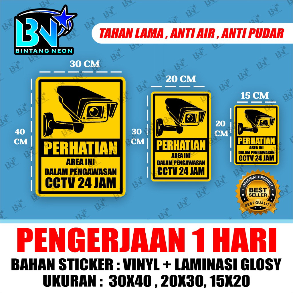 

STICKER CCTV TERMURAH | BAHAN BERKUALITAS | SUDAH DI GUNTING | MUDAH DI PASANG
