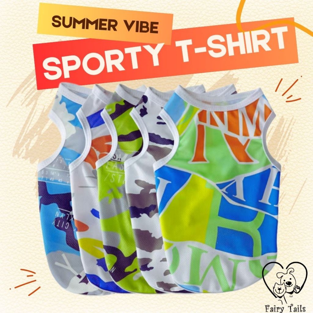 Baju Sporty T-shirt Kaos Pakaian Atasan Anjing Besar Anabul Fashion Bahan Adem Tank Top Sleeveless K