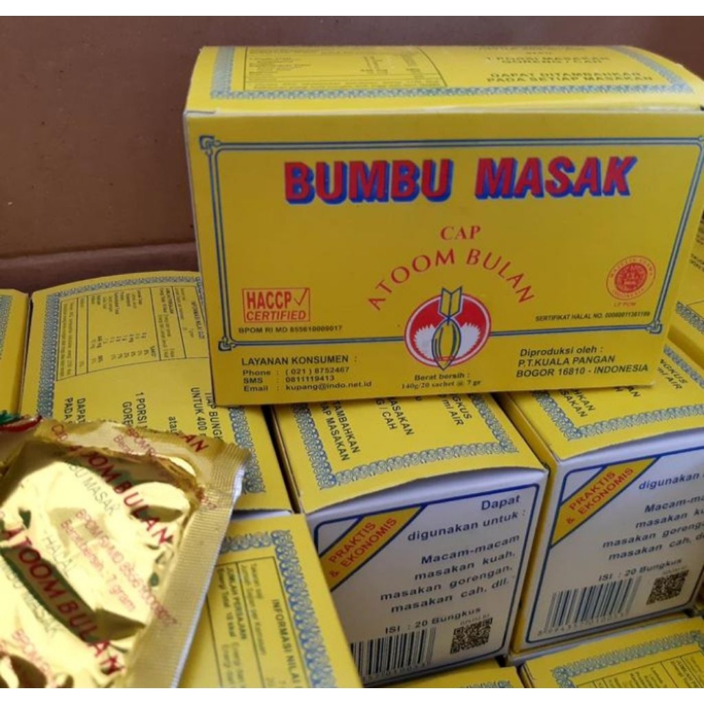 

[GRATIS ONGKIR] Atom Bulan Box 1 Box isi @20 pcs - Bumbu masak Penyedap rasa