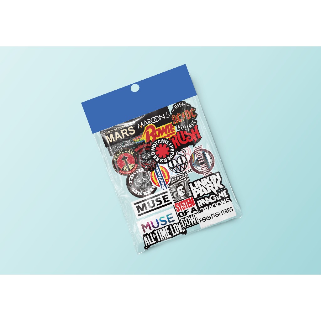 

21pcs Sticker Pack Band Sticker Aesthetic Laptop Case Hp Stiker Band Motorhead Vol 9