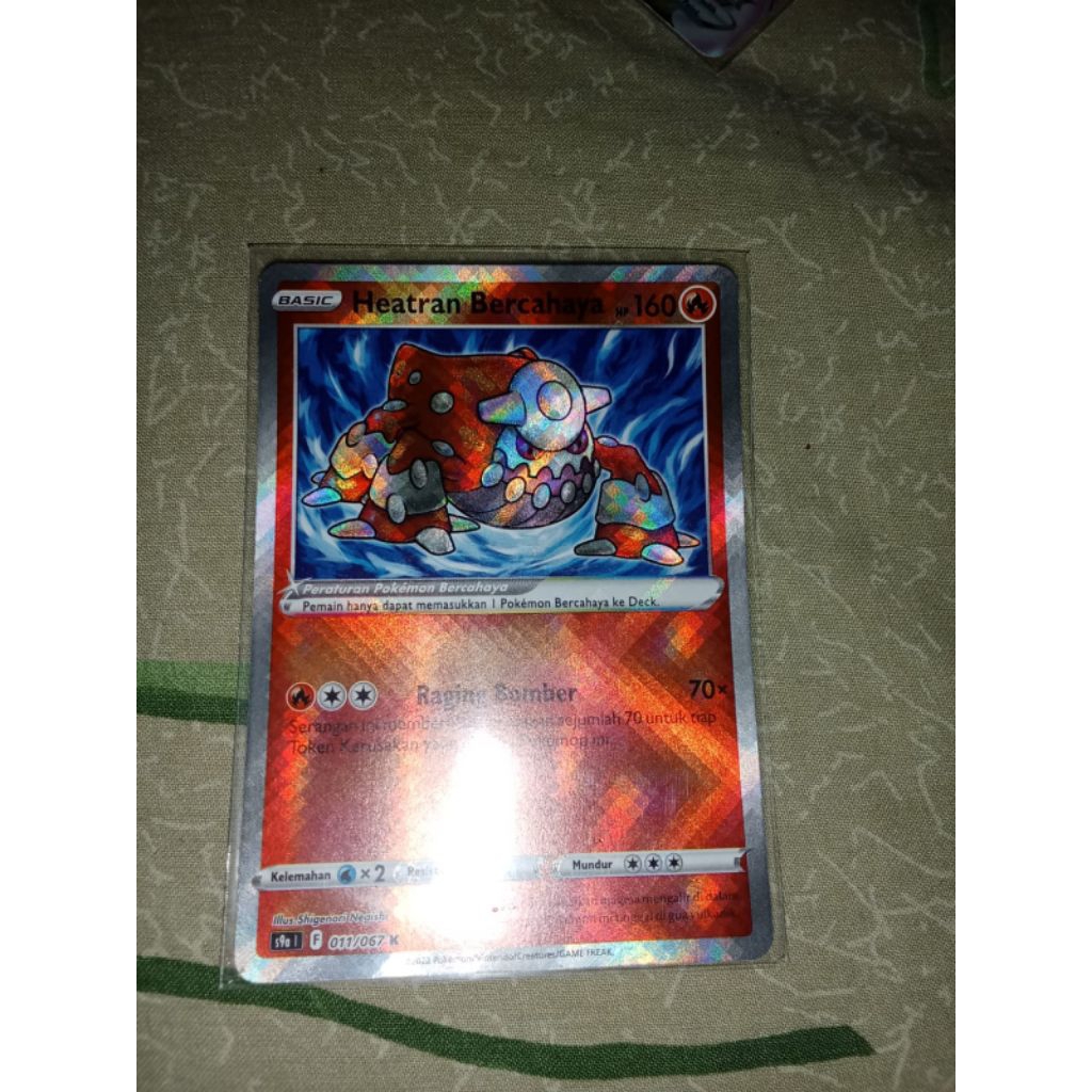 kartu pokemon Heatran bercahaya Ori Bahasa Indonesia