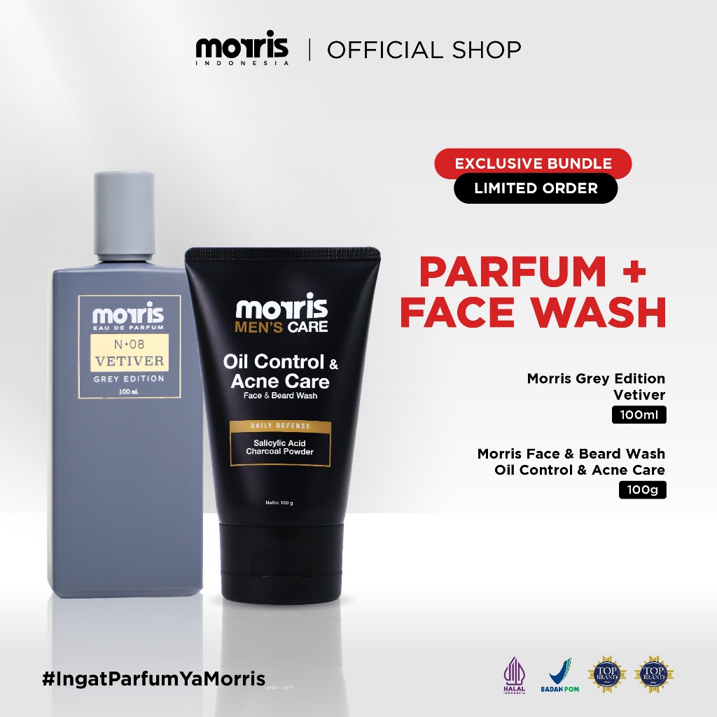 EXCLUSIVE BUNDLE - MORRIS Grey Edition X Facial Wash Oil Control & Acne Care