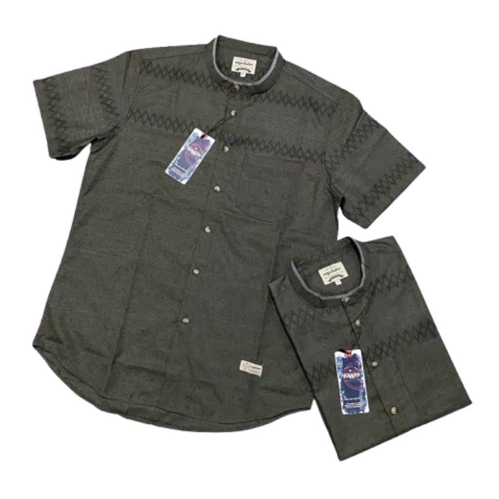 Koko Ar Rafi Kekinian Lengan Pendek Muslim Baju Koko Pria Kain Kancing Katun Madinah Dewasa Kurta Ny
