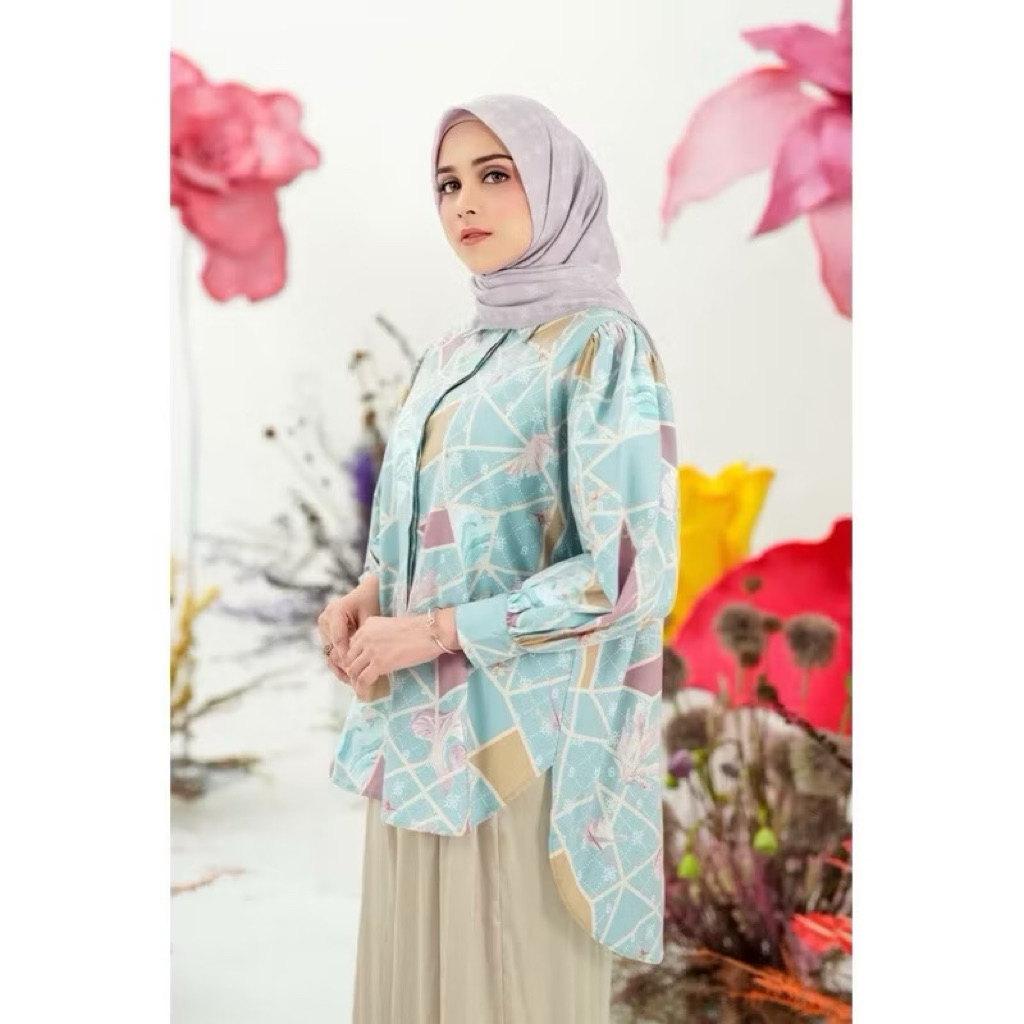 ASTERA TOP PALE 780k SIZE M BUTTONSCARVES X RIAMIRANDA NEW