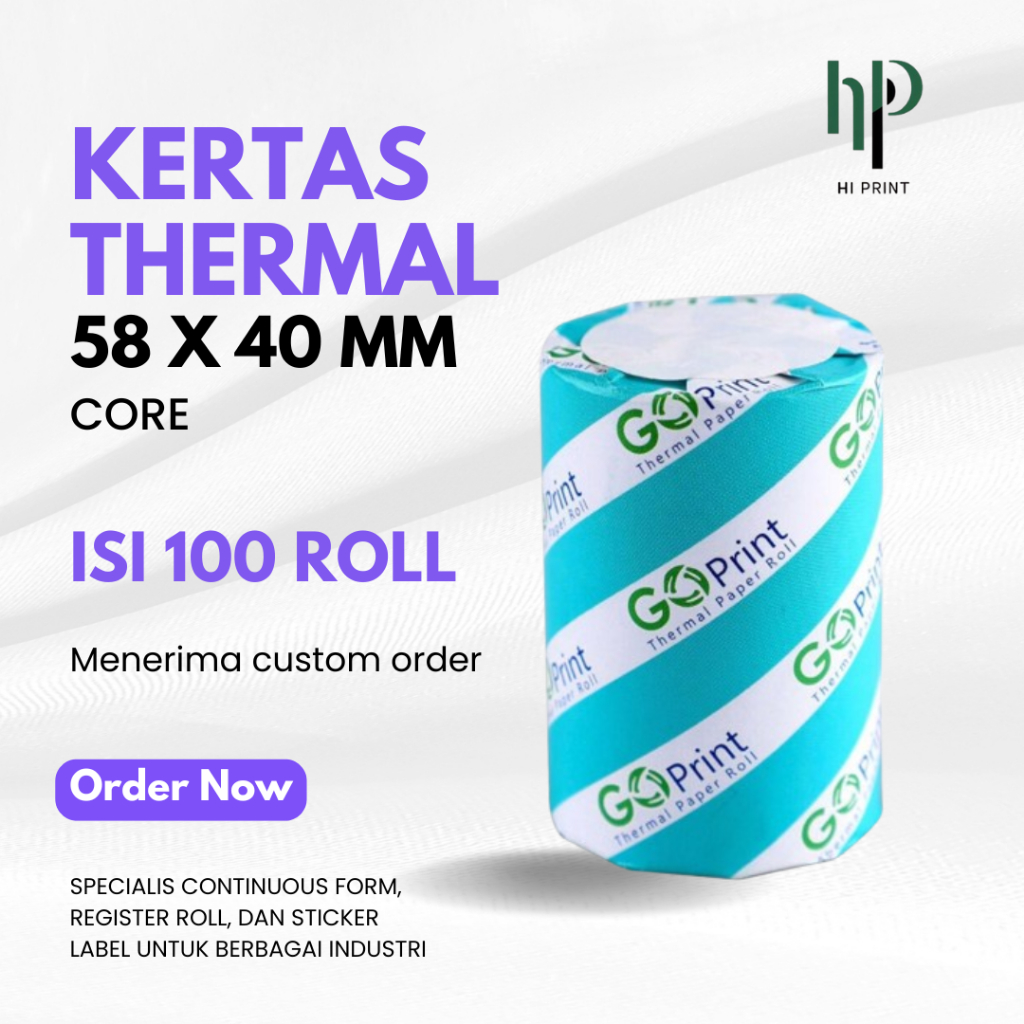 

Kertas Thermal Go Print 58 x 40 mm untuk Printer Kasir & Mobile Printer