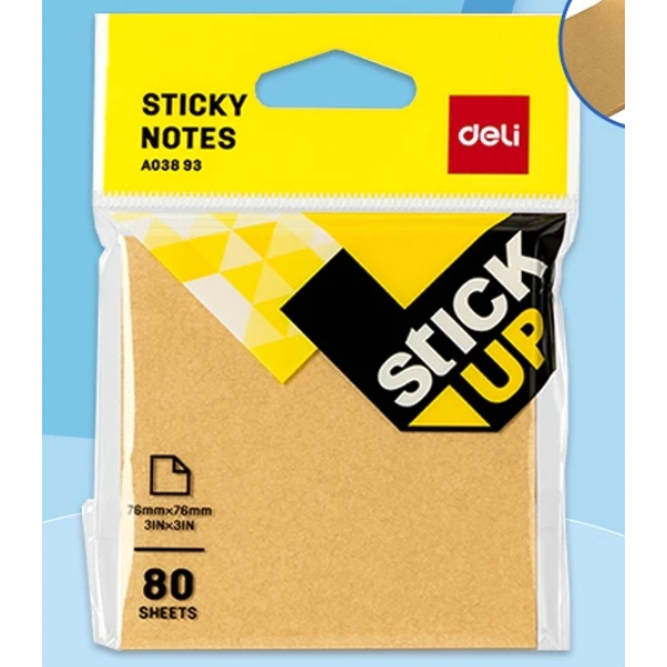 

Kraft Sticky Note Pad / Penanda Buku DELI A03893 (Isi 80 Lembar)