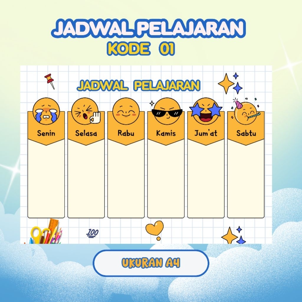 

Poster JADWAL PELAJARAN/ Poster Sekolah Jadwal Pelajaran Anak