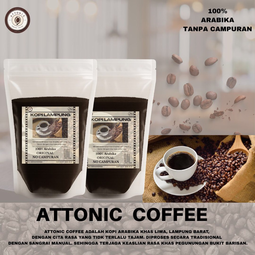 

Kopi Arabika 100% ORIGINAL 250Gram Khas Lampung Barat
