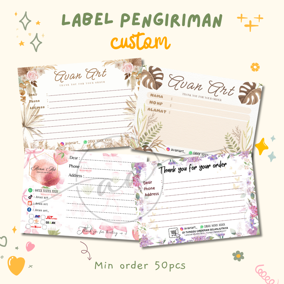 

Label pengiriman / Stiker Pengiriman custom / Label Shipping / Label packing online shop / Sticker pengiriman usaha