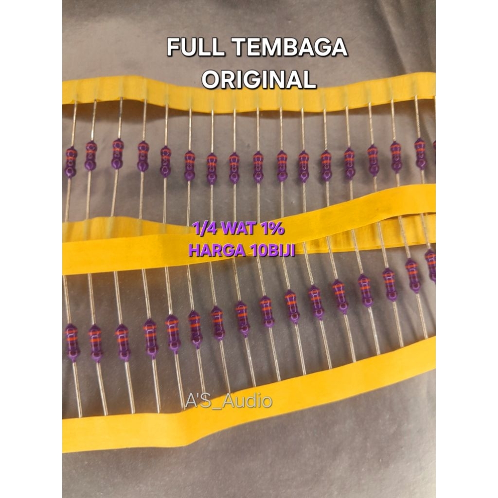 RESISTOR 47K 1/4 WATT 1% ORIGINAL ZERO JAPAN FULL TEMBAGA RESISTOR UNGU 10BIJI