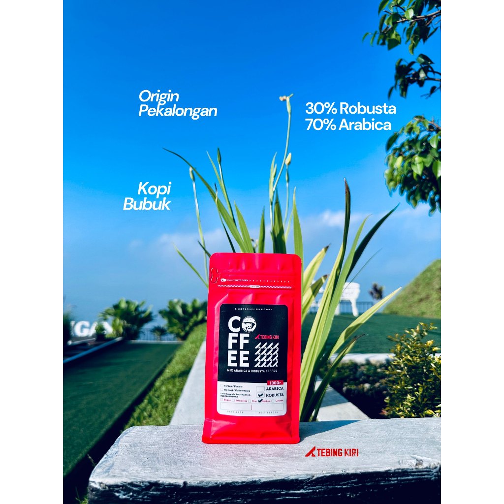 

TEBING KIRI 100 gr KOPI BUBUK MIX BLEND ROBUSTA 30% ARABICA 70% PREMIUM ASLI PEKALONGAN MEDIUM ROAST