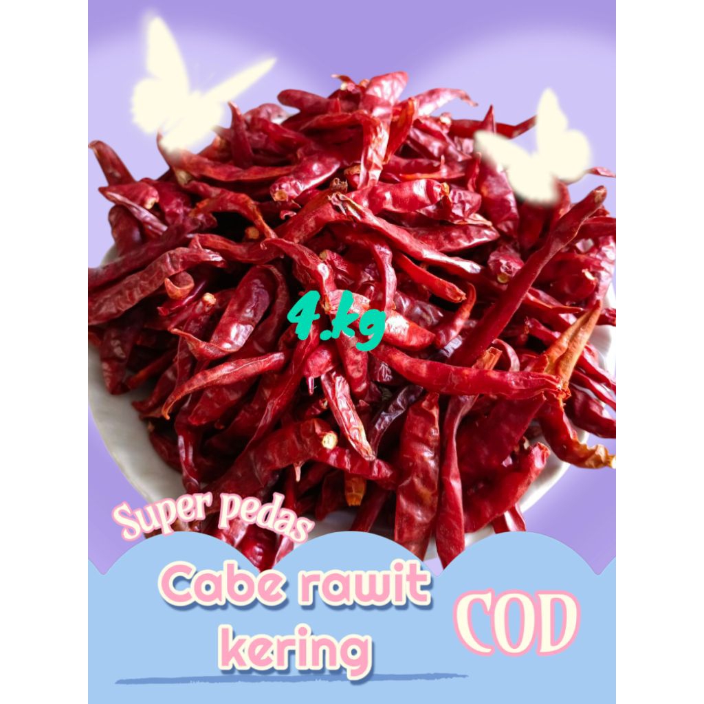 

Setok ready ( 4.KG ) CABE RAWIT TEJA KERING KUALITAS SUPER PEDAS TANPA TANGKAI