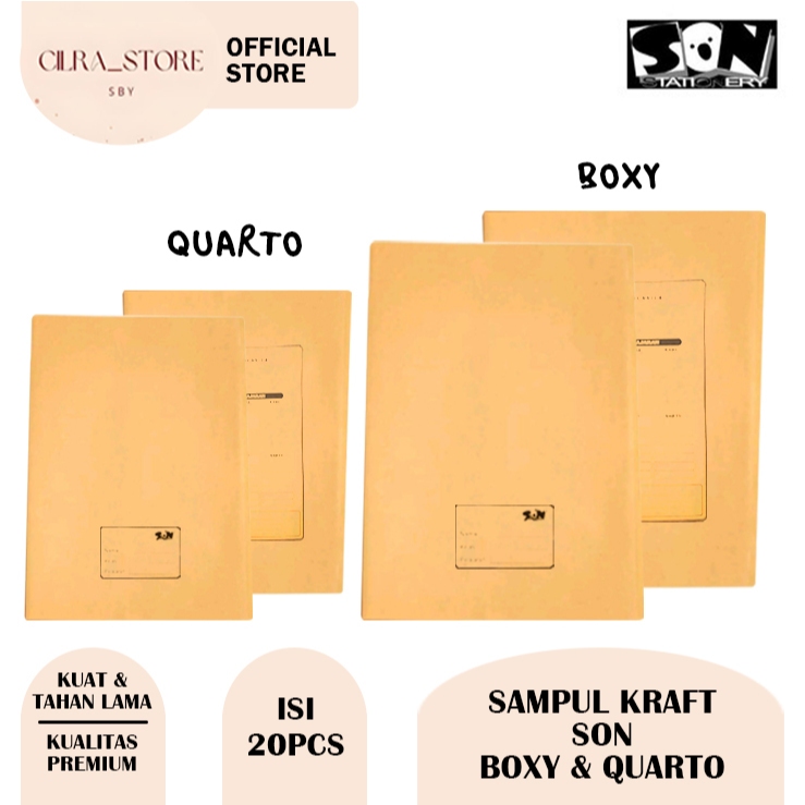 

SON Sampul Kraft Kertas Coklat Buku Boxy & Kwarto (20 LEMBAR)