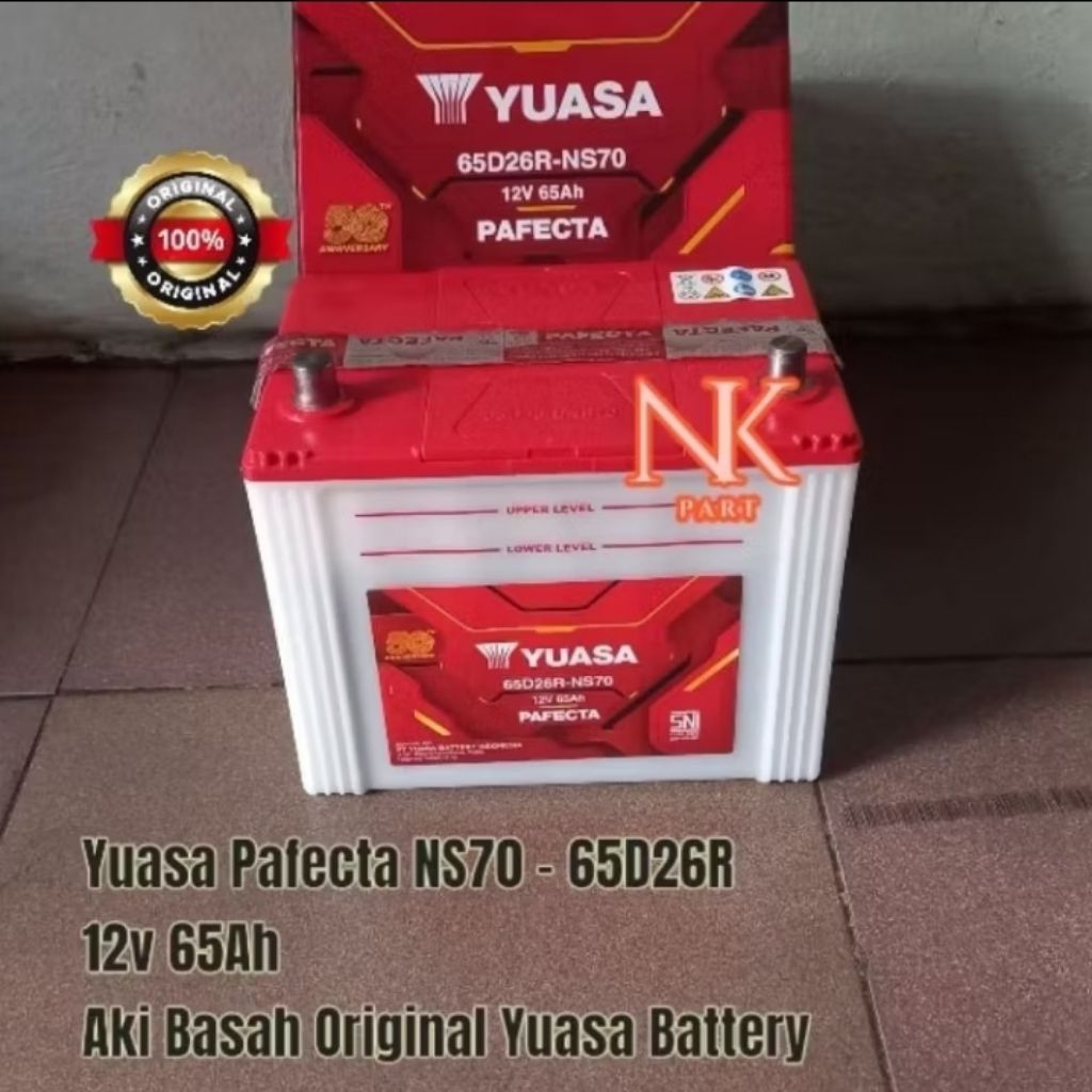 Aki Mobil Yuasa NS70 65D26R Pafecta 12v 65Ah Accu Basah Original YUASA