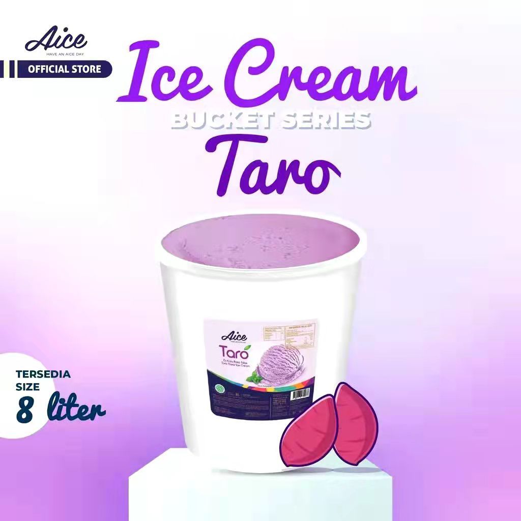 AICE Taro Bucket 8 Liter Ice Cream Es Krim Ember / Es Krim Ember