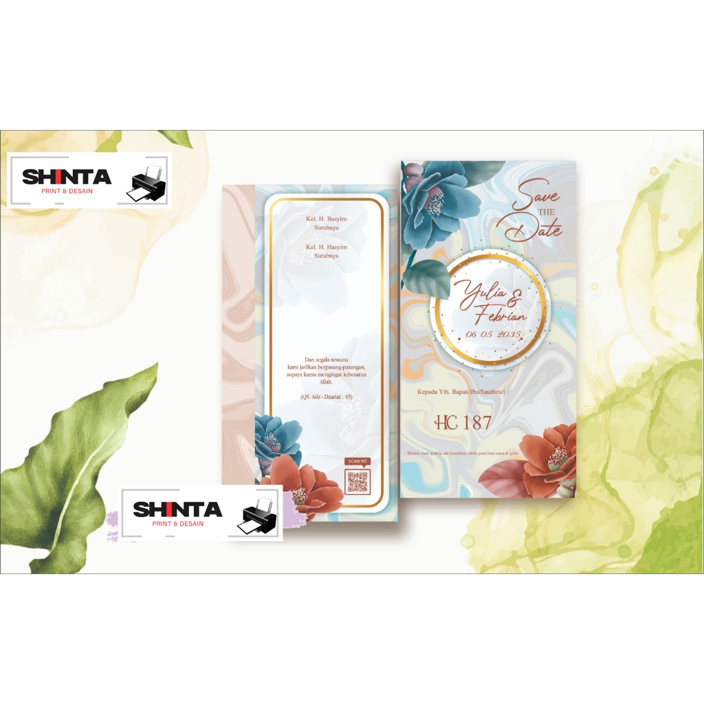 cetak undangan murah (Kode HC 187) free plastik
