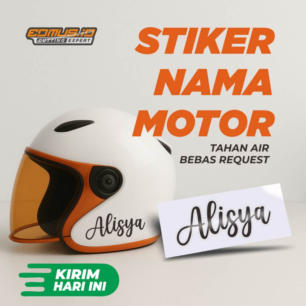 

Stiker Nama Motor Mobil Helm – Custom Oracal, Anti Air, Bebas Request