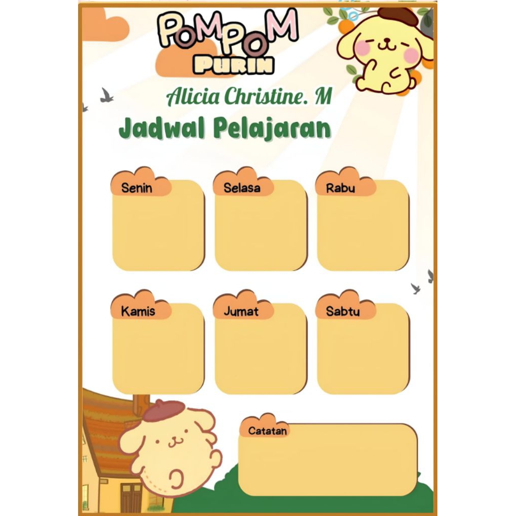 

STICKER JADWAL PELAJARAN CUSTOM NAMA MOTIF