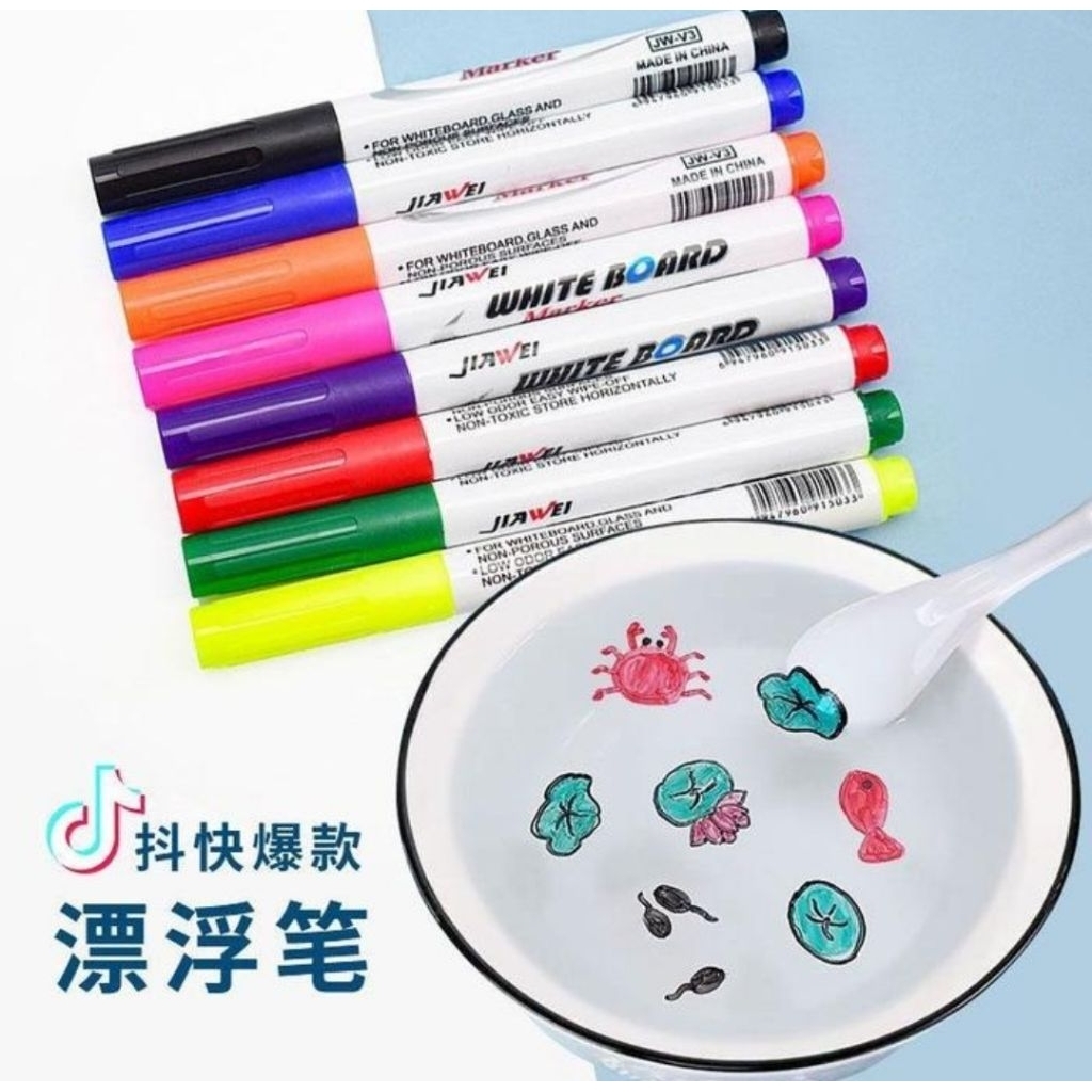 

Spidol Ajaib Air Magic Marker Floating Pen Water Based Mainan Edukasi 8 Spidol+ Sendok