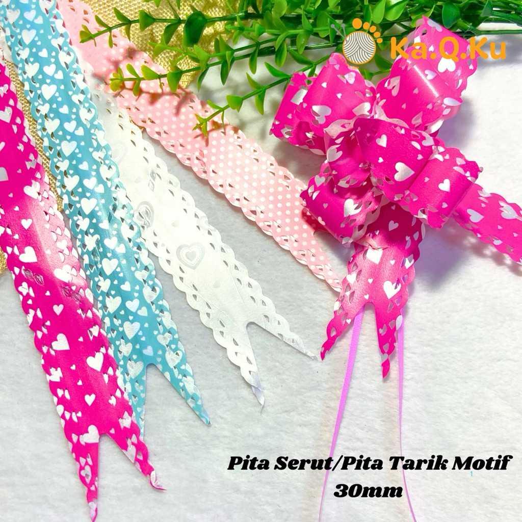 

10pcs PITA TARIK SERUT 18mm 30mm / PITA KERTAS SERUT / PITA KADO