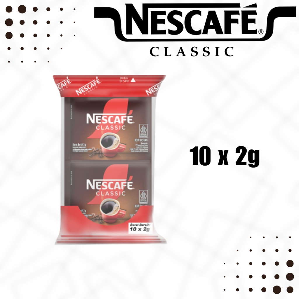 

Nescafe Classic Kopi Instan tanpa ampas 10 x 2g