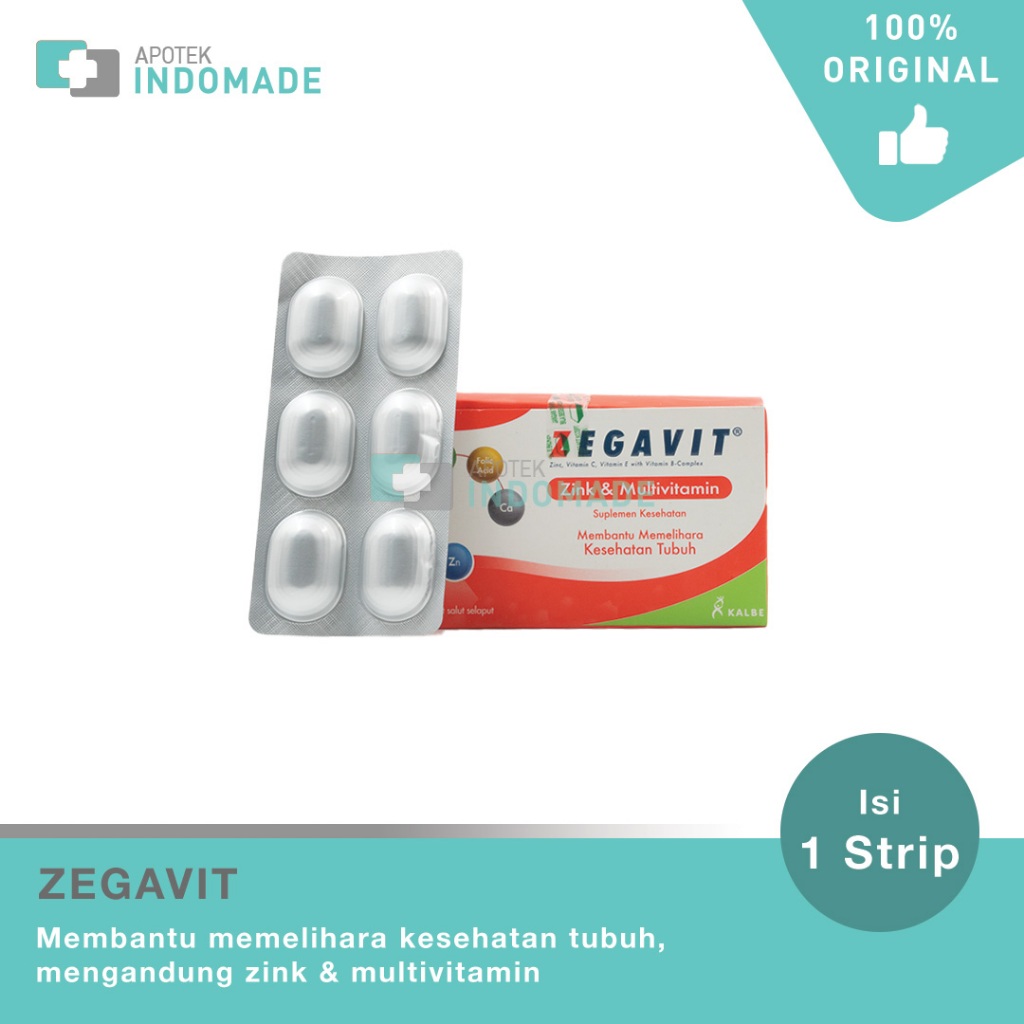 Zegavit 1 Strip 6 Tablet - Vitamin / Zink dan multivitamin