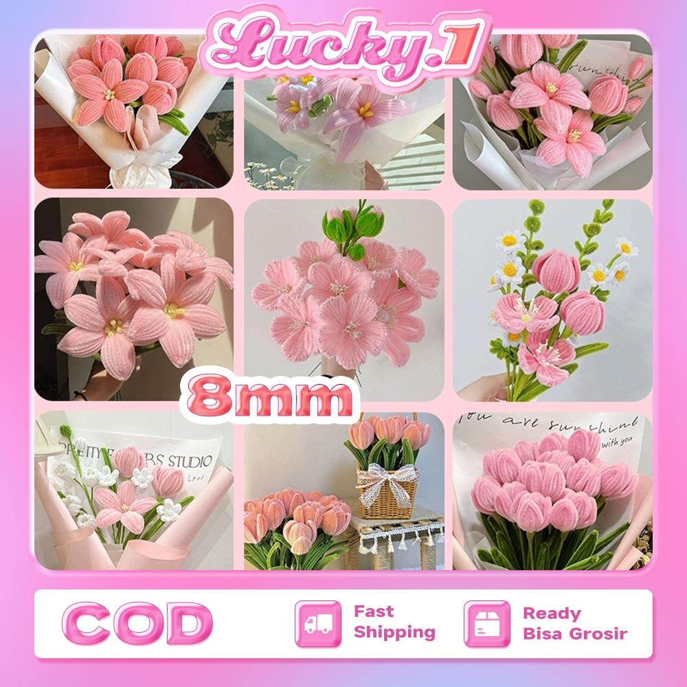 Ketebalan 8mm Kawat Bulu 100 pcs/200 Pcs Kawat Mercy Pipe Cleaner Kawat Bulu Gembul Bold Color
