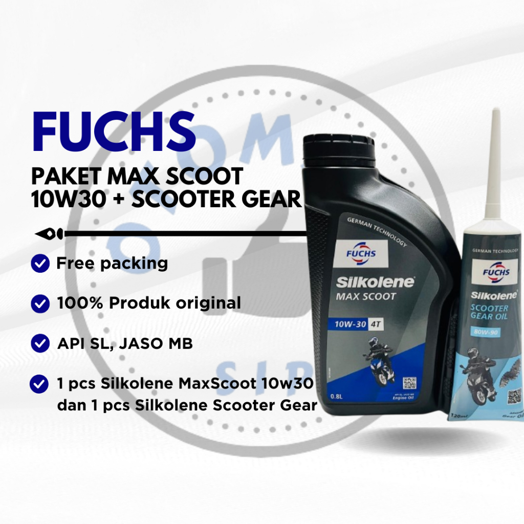 Paket Oli Matic Fuchs Silkolene Max Scoot 10W30 dan Oli Gardan Fuchs Scooter Gear