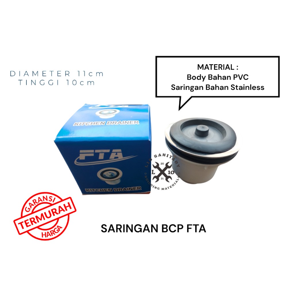 Saringan BCP KOTAK FTA / Afur KOTAK Bak Cuci Piring FTA