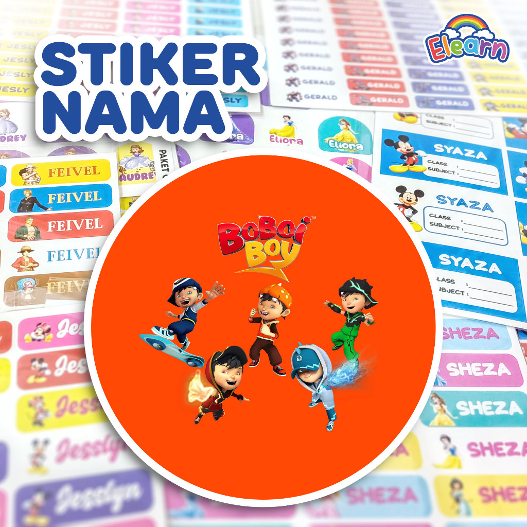 

Sticker Nama Anak Lucu/ Sticker Nama Unik/ Sticker Nama Custom Boboi Boy (BOI-01)