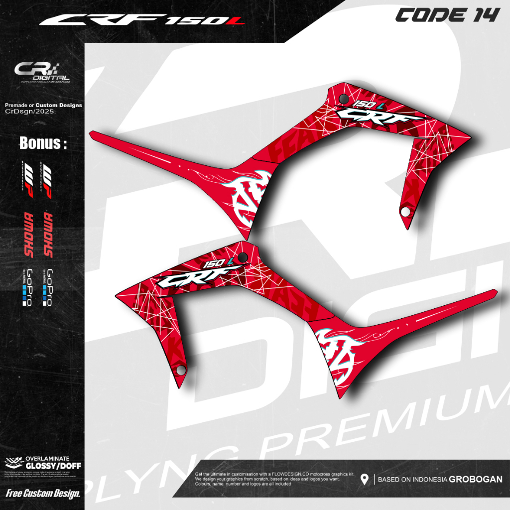 Striping stiker list motor honda CRF 150L body standar berkualitas termurah Sticker