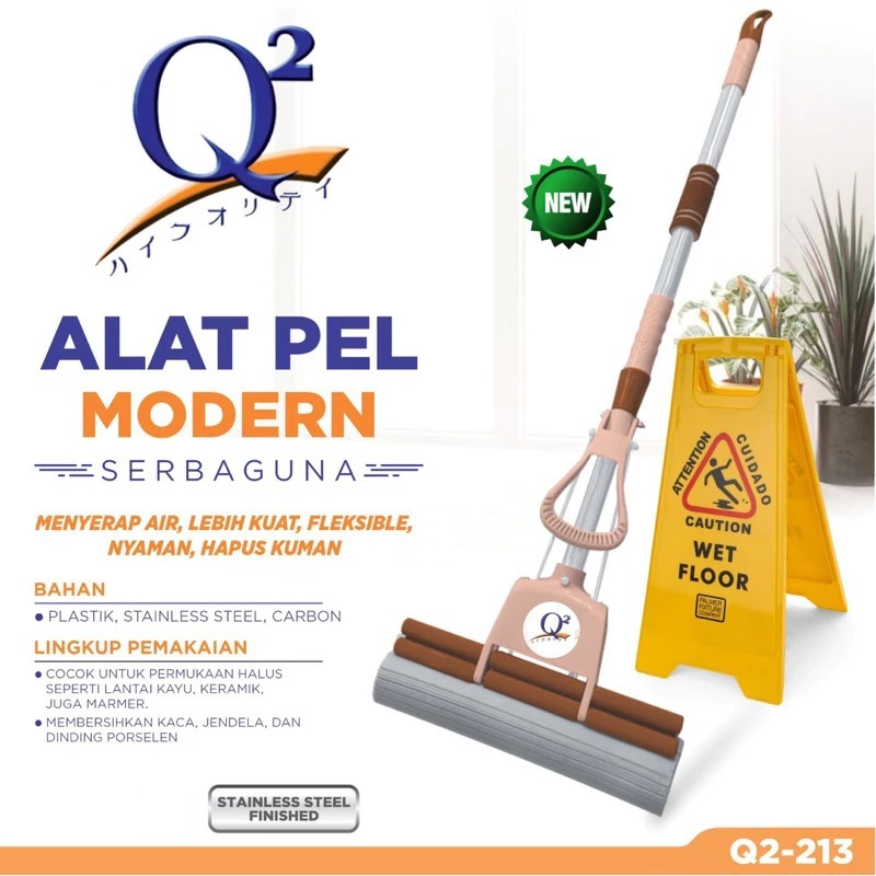 Alat Pel Pembersih Lantai Pengering Lantai Sodok Pel Busa Q2 / Pel Busa
