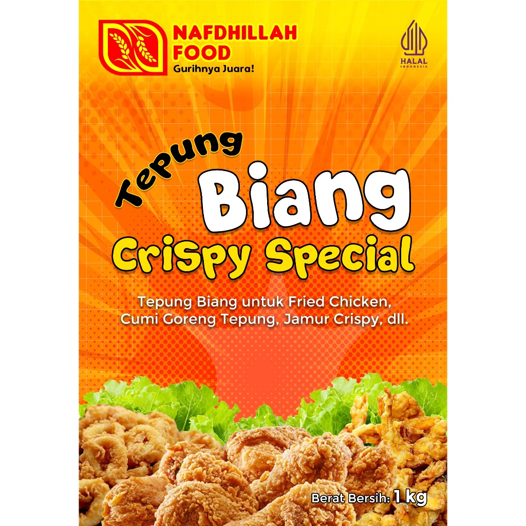 

TEPUNG BIANG CRISPY SPECIAL kemasan 1Kg, 500g, 100g