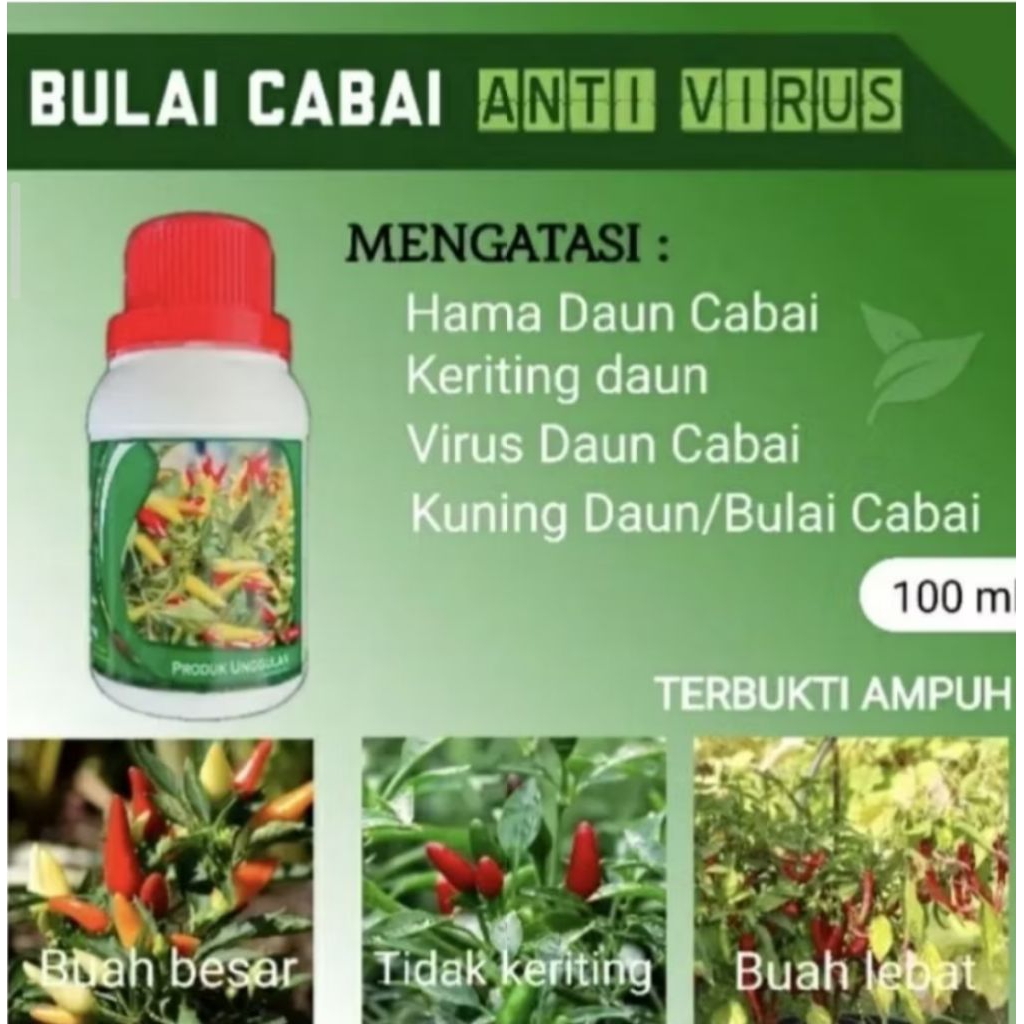 Pembasmi Hama Daun Cabe 100ml Obat Cabe Keriting