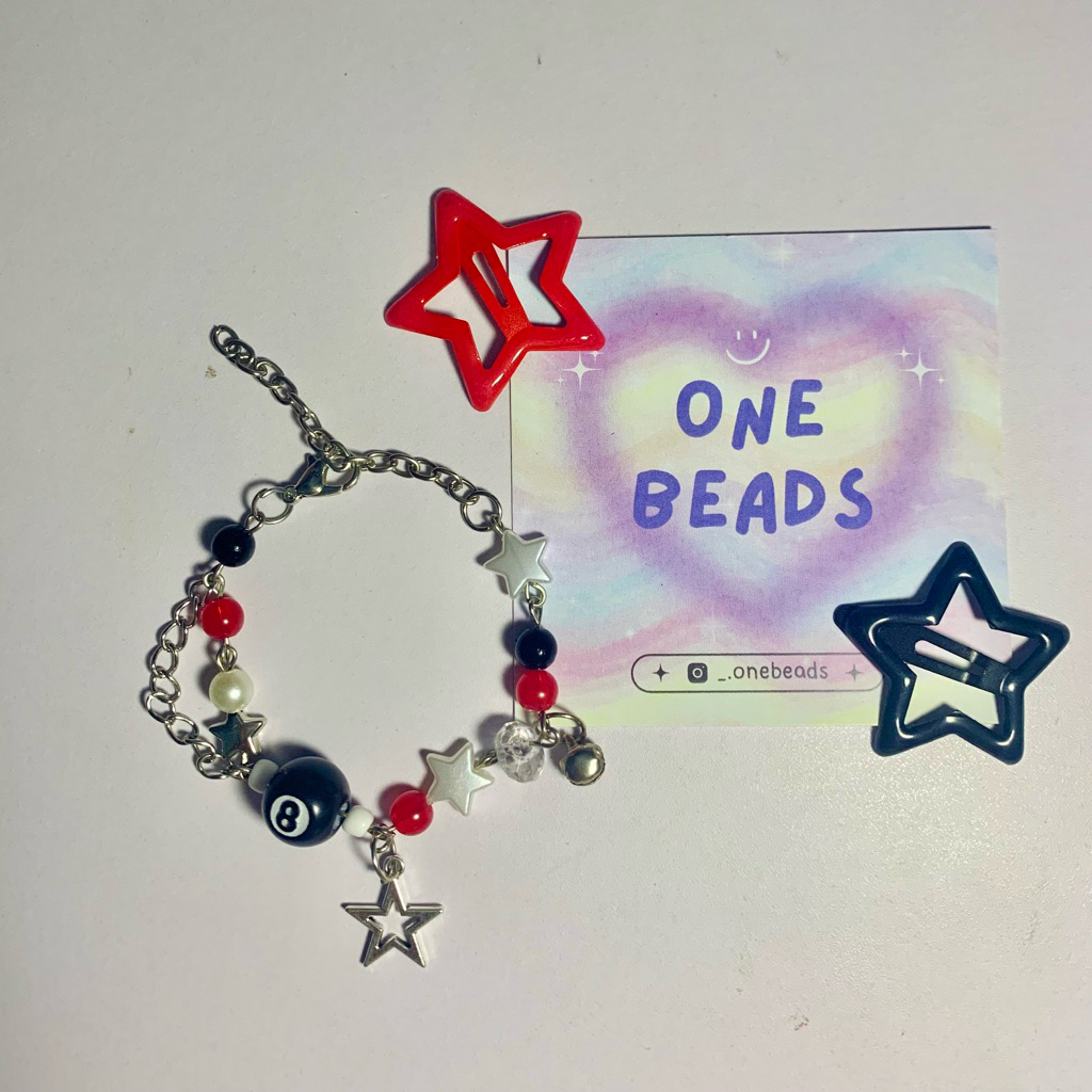 Billiard star bracelet || Gelang manik manik || beads bracelet by onebeads