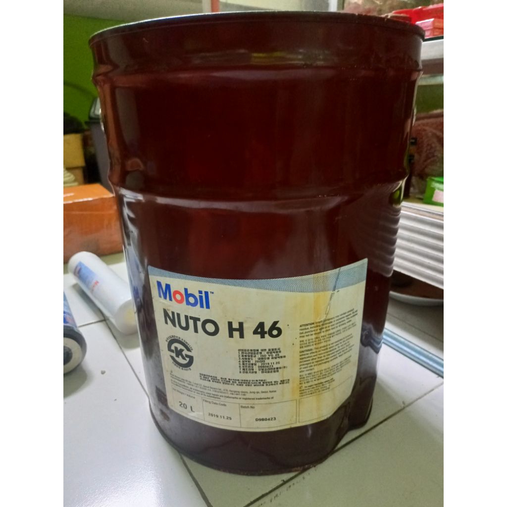 MOBIL Nuto H 46 oli hidrolik isi 20liter 100% original