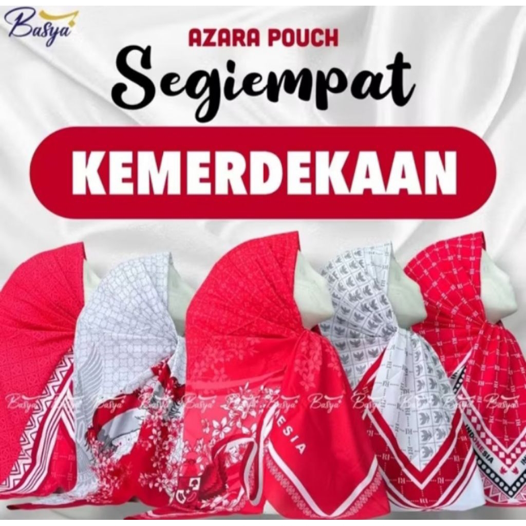 (Azara pouch) Segi empat KEMERDEKAAN Segi empat merah putih. Segi empat 17 agustus 1945 jilbab segie