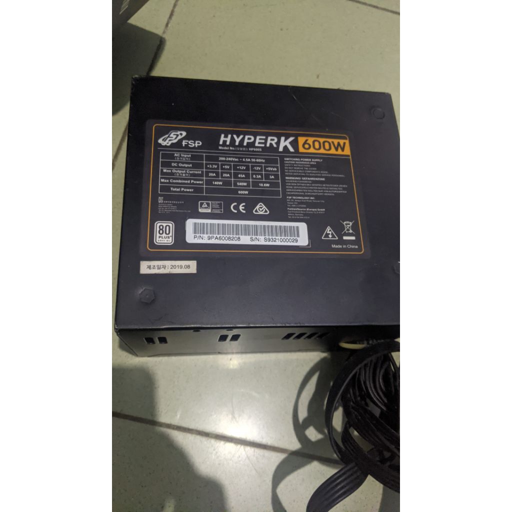 psu fsp 600w 80+