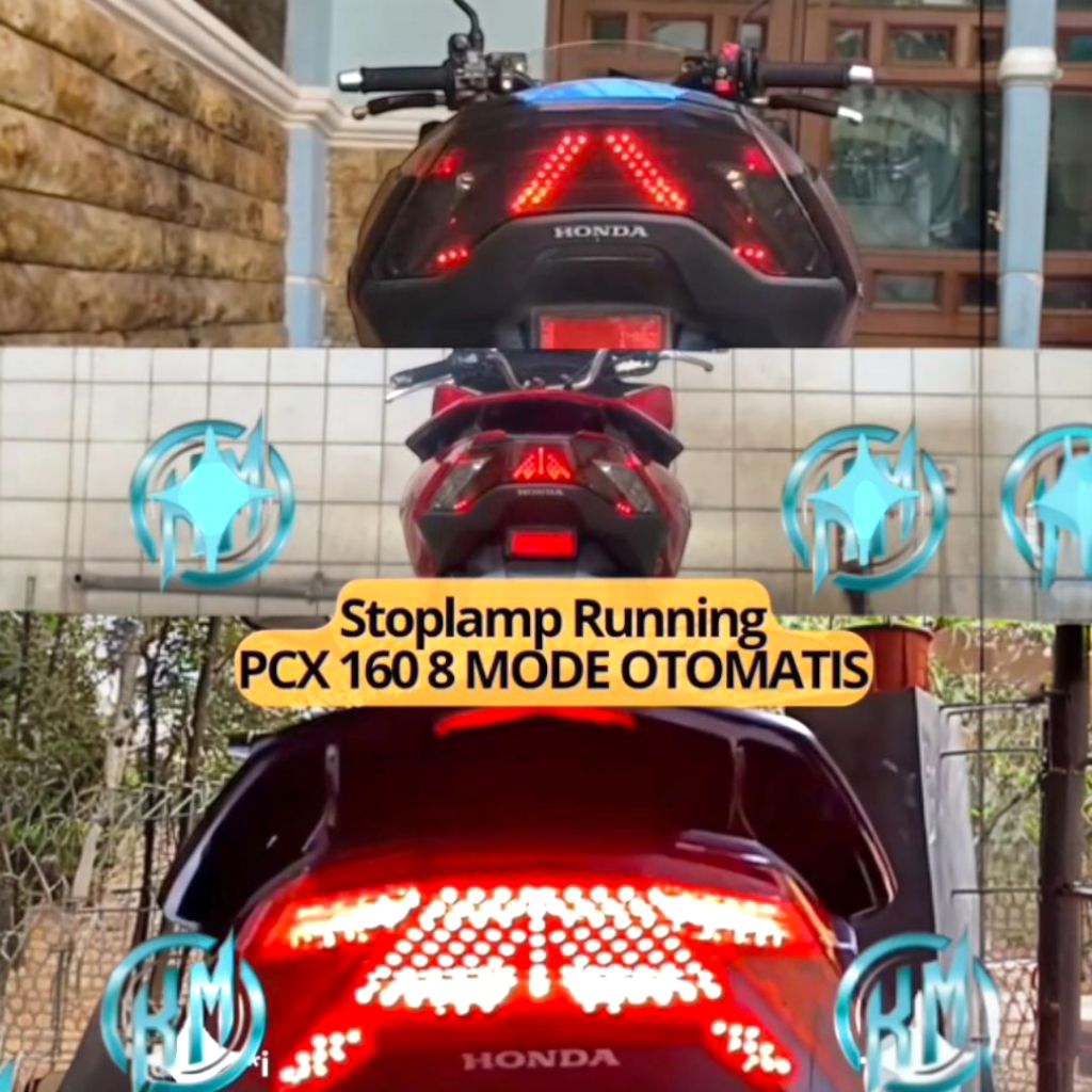 stoplamp running pcx new 160 / lampu belakang running pcx 160 tahun 2021 2022 2023 2024 2025 8 mode 