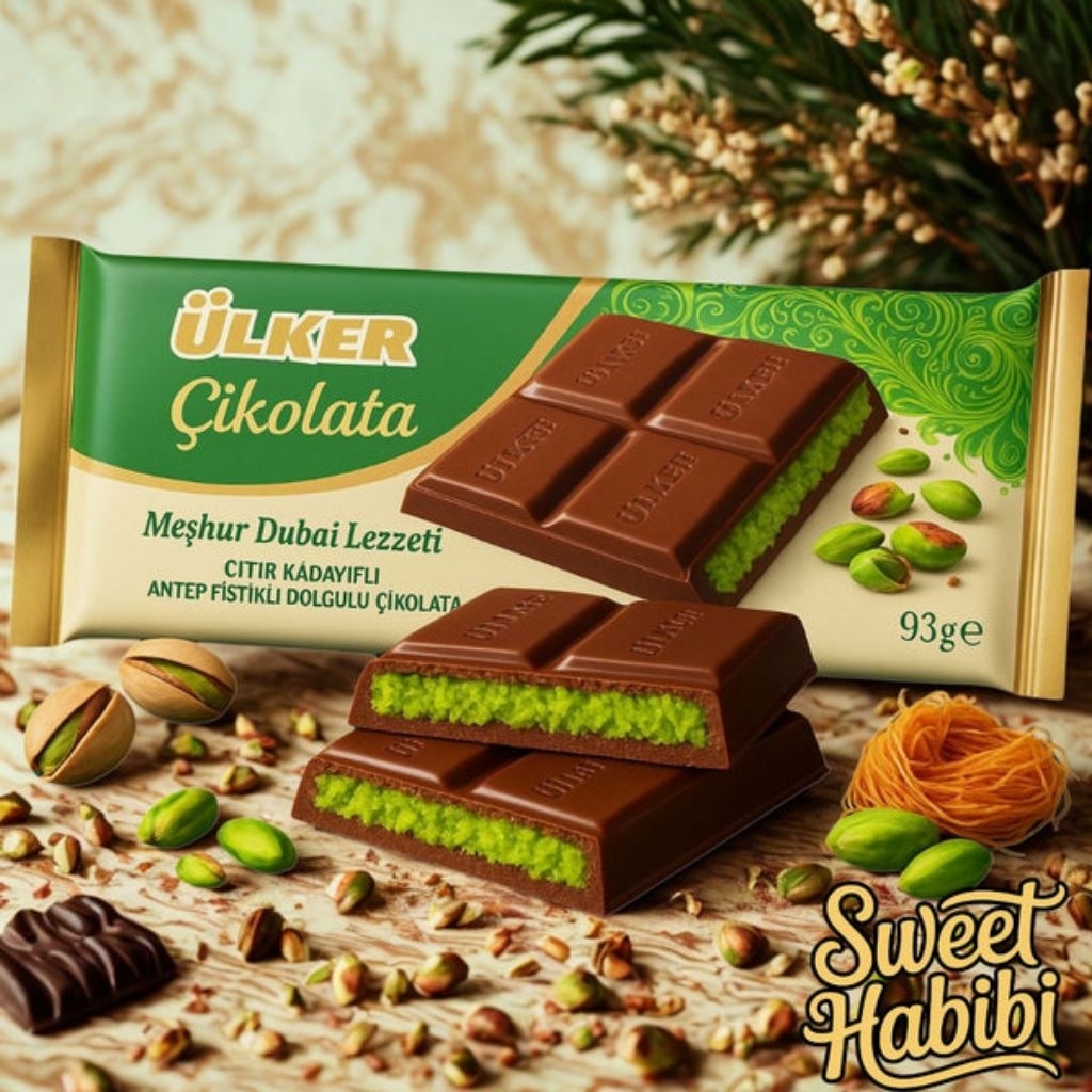 

Coklat dubai Pistachio Best seller Coklat Ulker kunefe