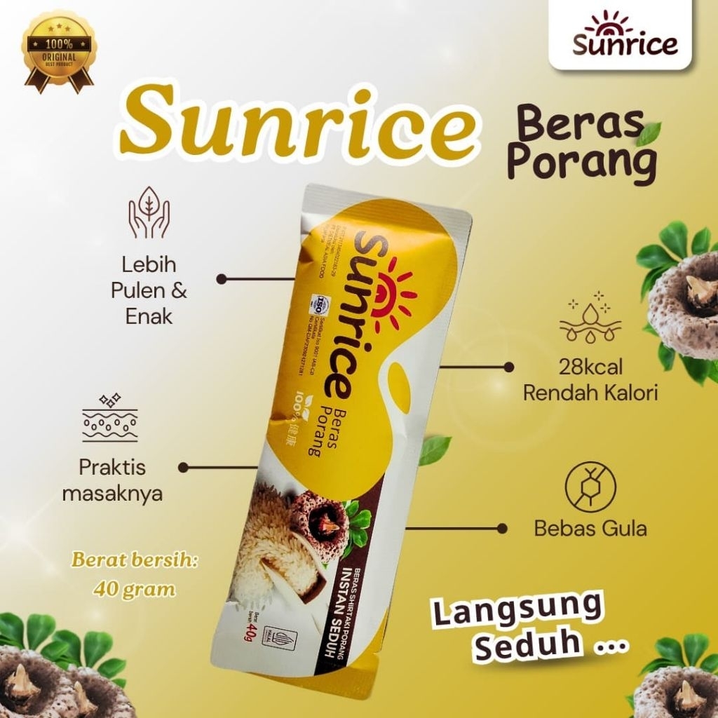 

Beras Porang shirataki sunrice sacet 40 gram