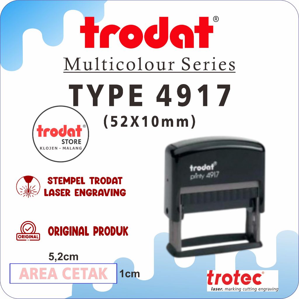 

Stempel Trodat 4917 (50x10 mm) Stempel Warna Otomatis, Original Trodat