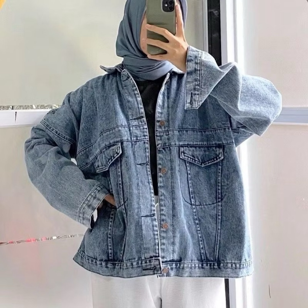 Jacket Jeans Oversize Wanita
