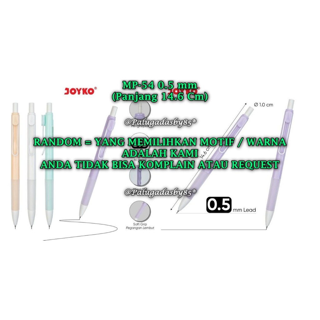 

(1 Biji) GROSIR Pensil Mekanik JOYKO MP-54 0.5 mm / Mechanical Pencil Joyko MP-54 0.5 mm (1 Biji)