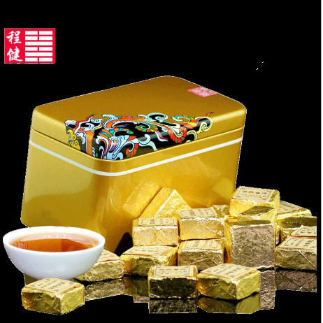 

Chinese Tea Mini Pu Er Cha Matang Kotak emas 250gr Pu Er Racikan 03