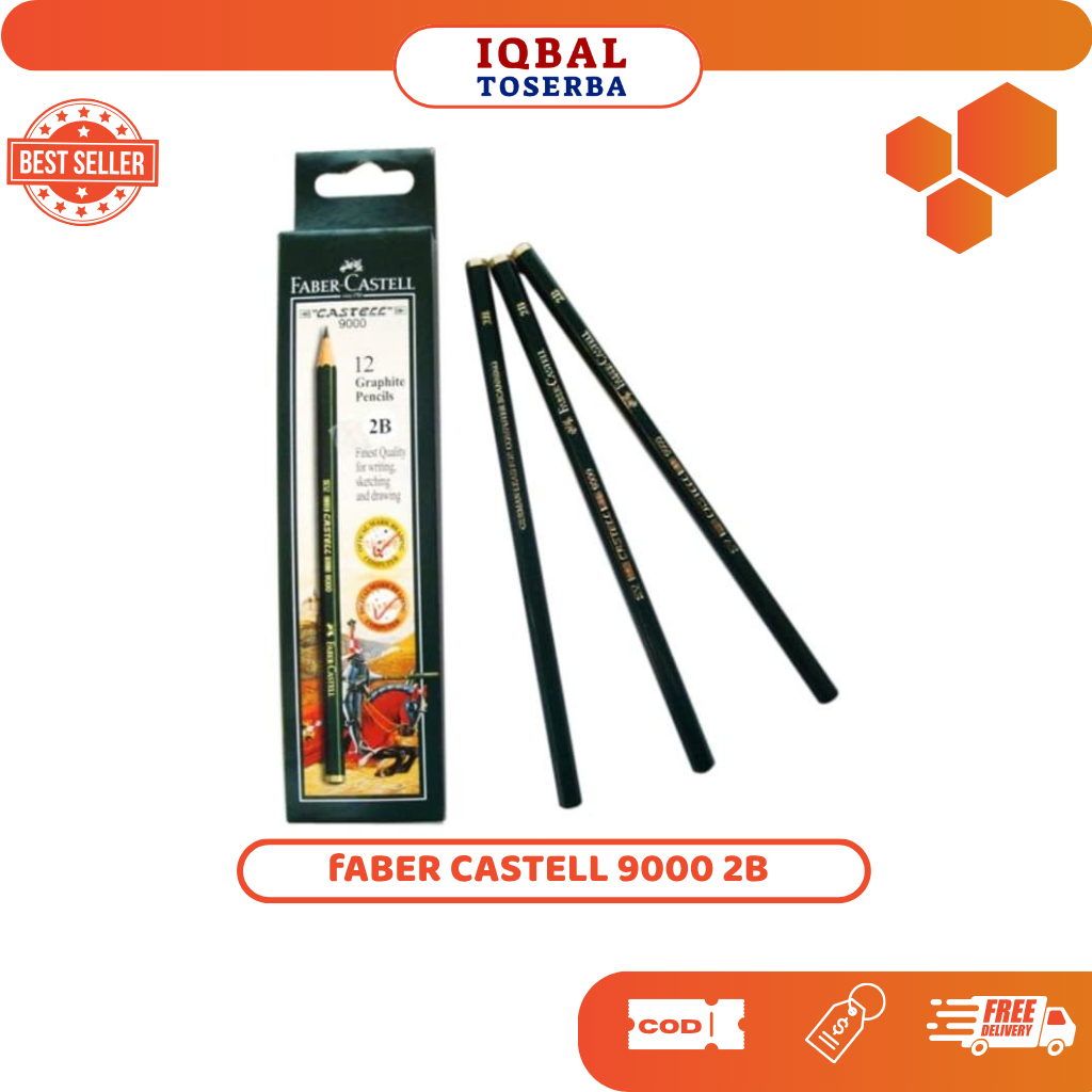 

Pensil Faber-Castell Pensil Tulis Ujian - 2B Castell 9000 1 Pcs
