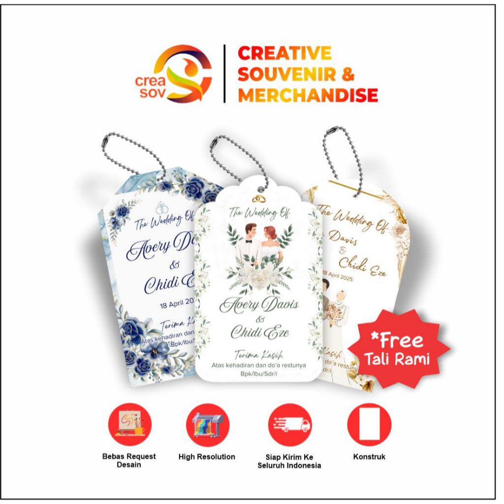 

Creasov - Hangtag Souvenir Pernikahan Custom Hang Tag Wedding Souvenir Pernikahan Hampers Hangtag Wedding