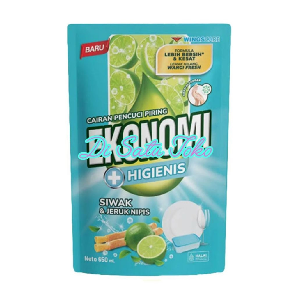 Ekonomi Power Liquid Siwak & Jeruk Nipis 650ml | Sabun Cuci Piring | Cairan Pencuci Piring - Di Satu