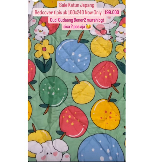 Sale Bedcover Tipis Katun Jepang